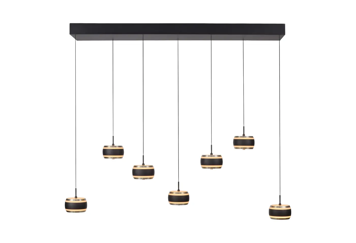 LED-Pendelleuchte Pure Falling Rings Black pearl/diamond von Neuhaus Pure ca. 132x22x200cm