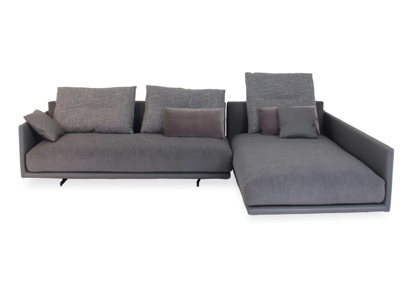 Polstergarnitur 544 Taya Leder anthrazitgrau, eisengrau von Rolf Benz ca. 308x218cm