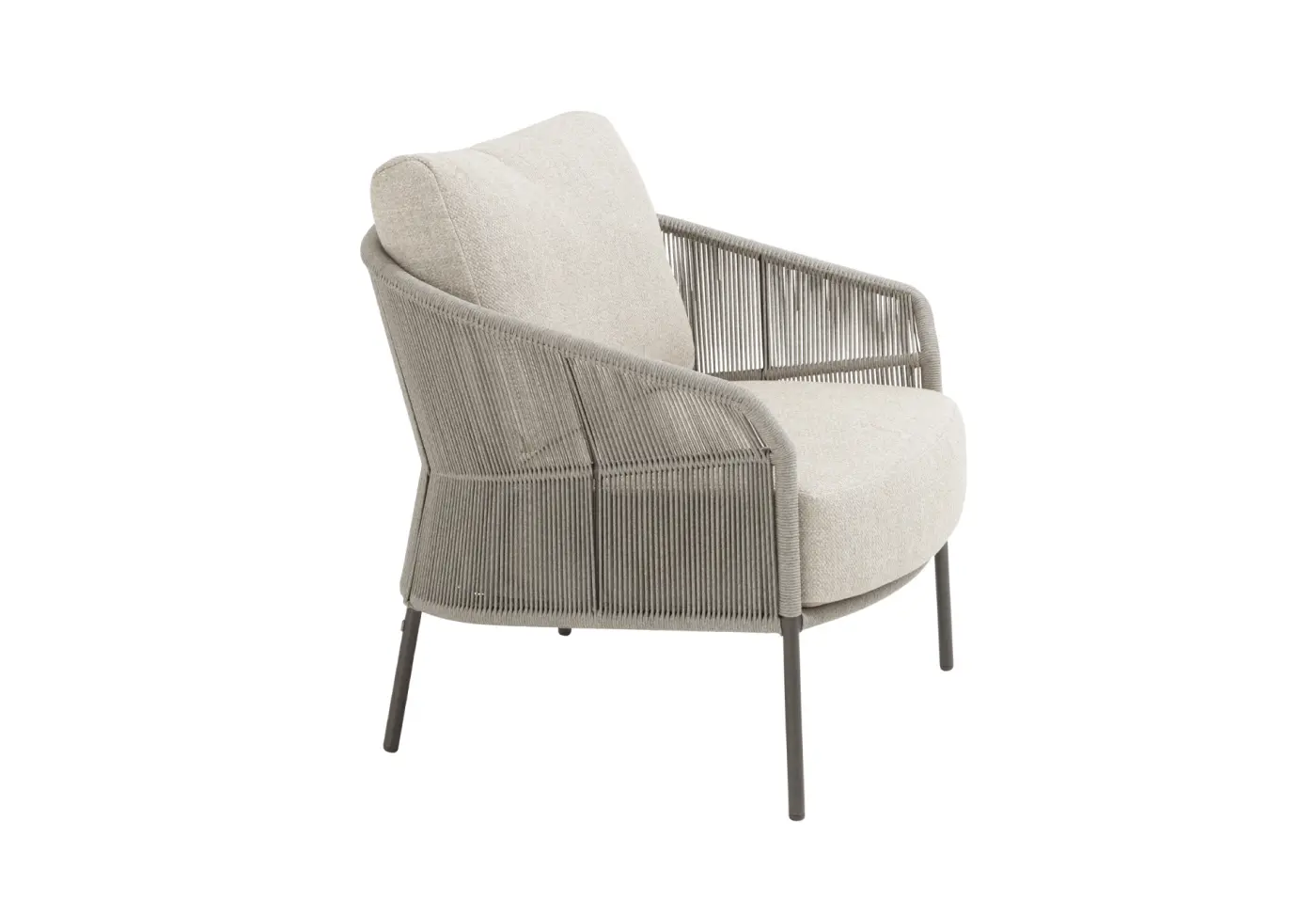 Sessel Florence Hellgrau von 4 Seasons 100 % Polypropylen Wetterfest ca. 79x78x71cm
