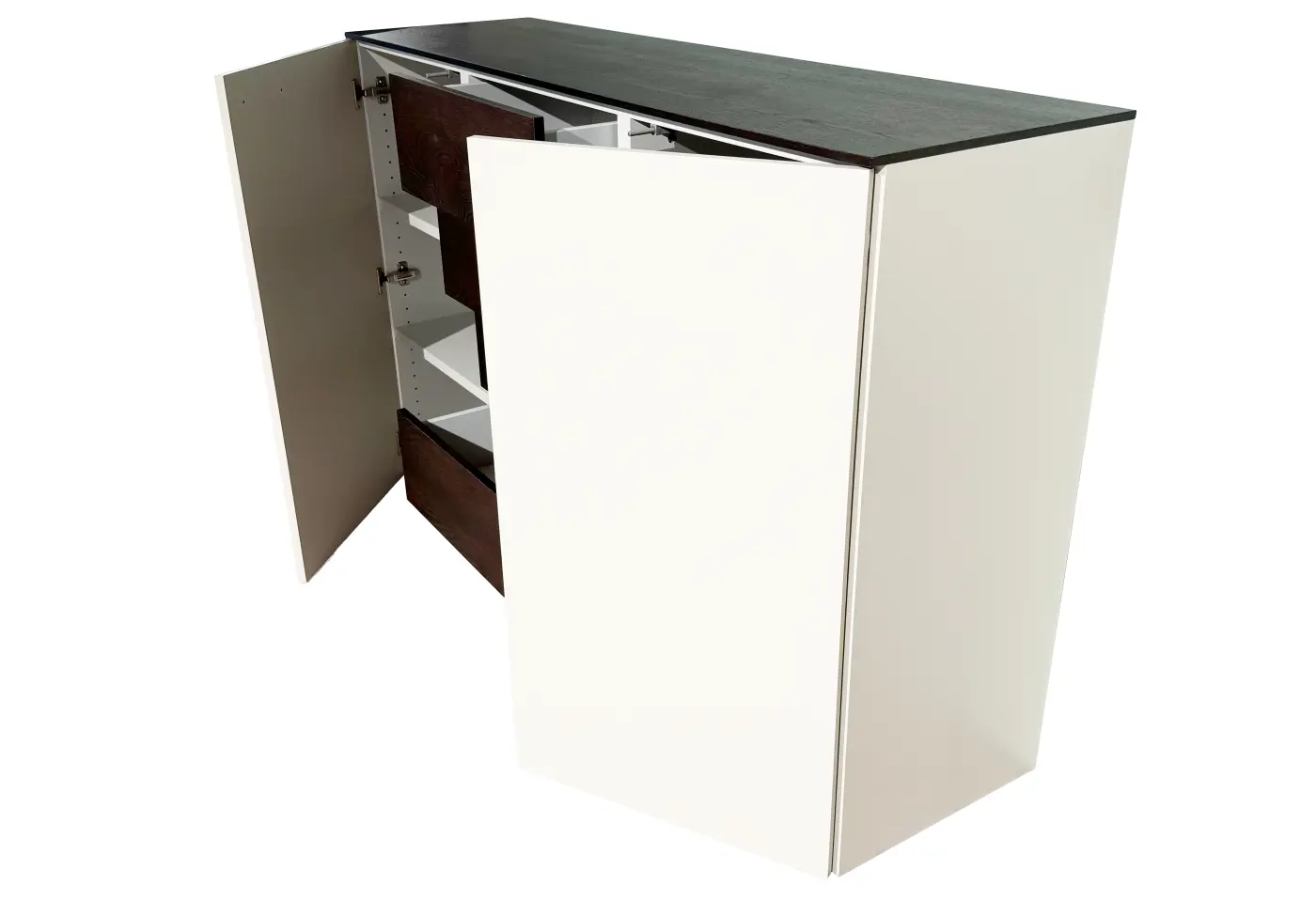 Highboard 3784.64.. Kaschmir matt lackiert, Wildeiche rustico furniert ca. 150x96,1x39cm