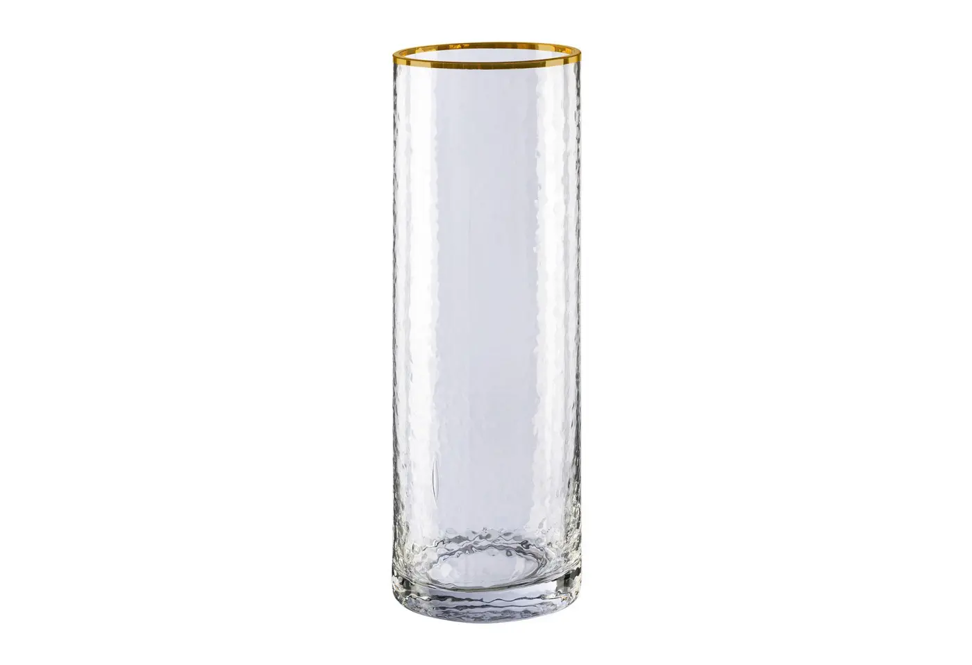 Glas-Zylinder 10x30cm m. Goldrand, 10x10x30cm
