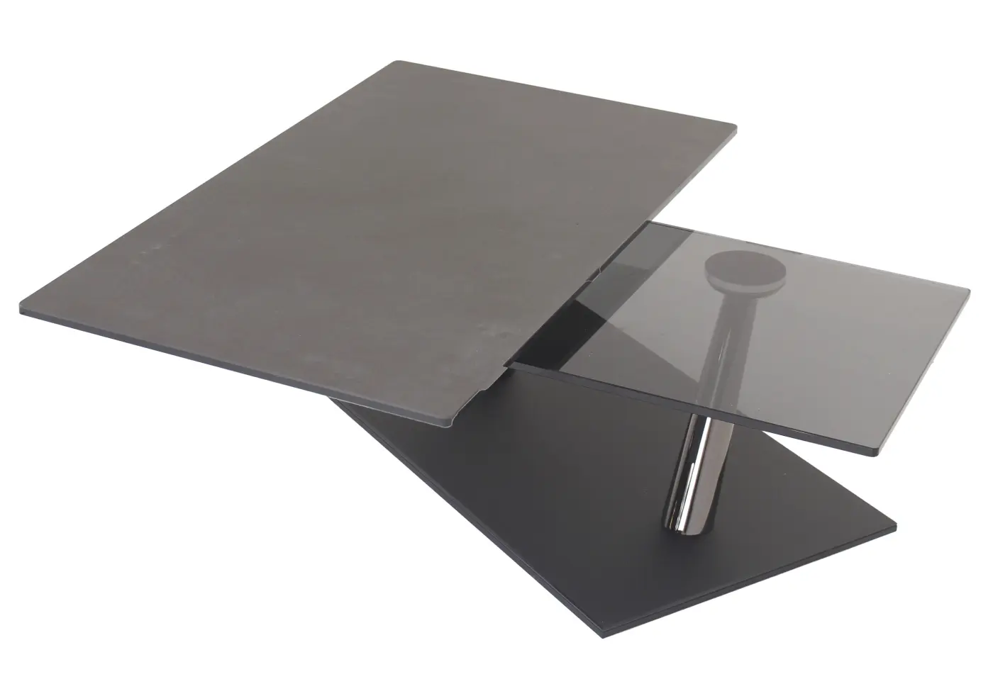 Couchtisch 14408.. anthrazit Obere Platte: Keramik Black Stone, untere Platte: Glas Smoke ca. 96x40x56cm