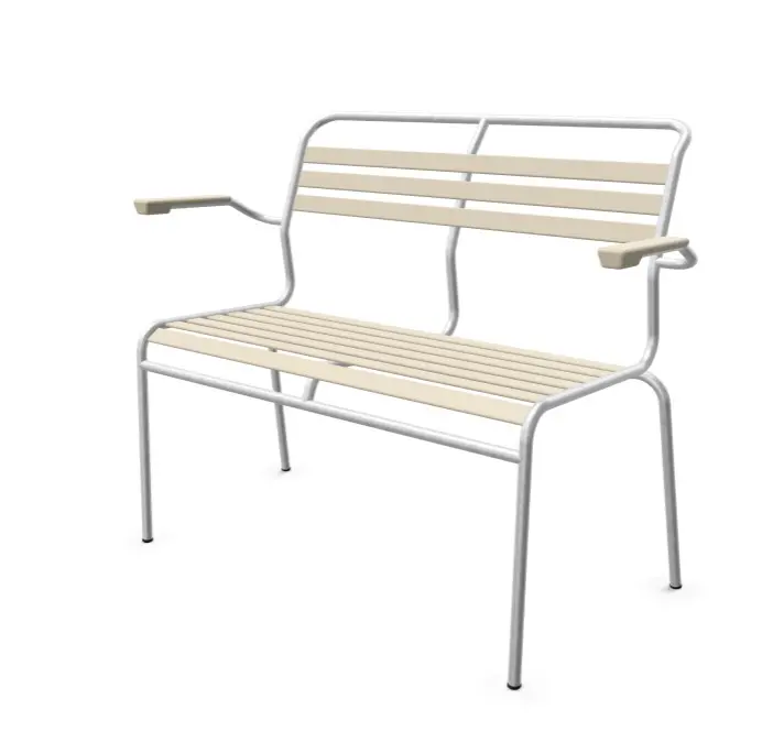 Lättli-2er-Bank Säntis Pastellsand von Schaffner Kunstsoff