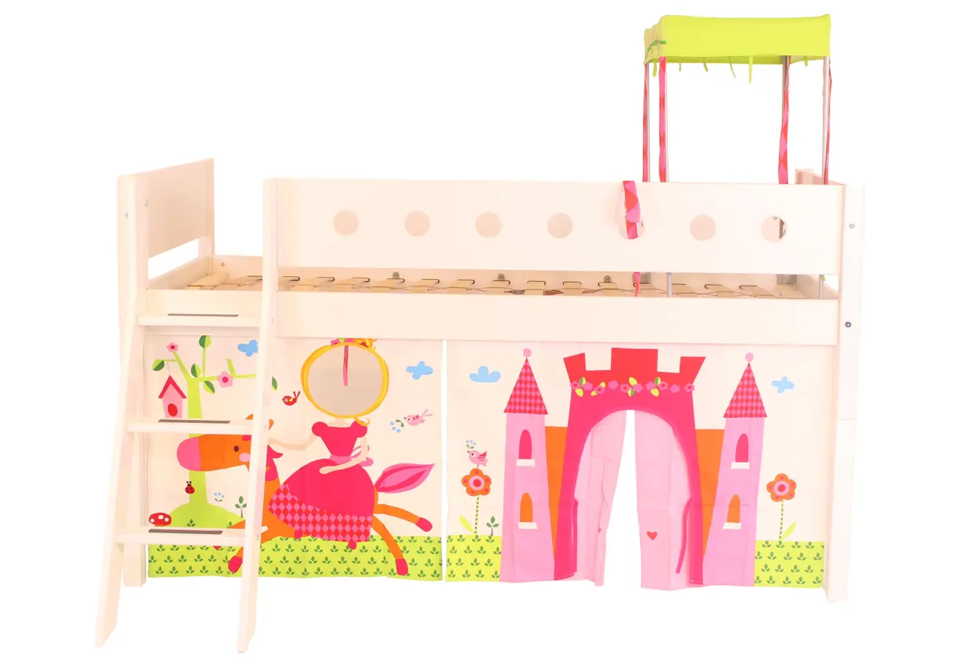 Spielbett Princess von Flexa Kiefer massiv weiss ca. 90x200cm