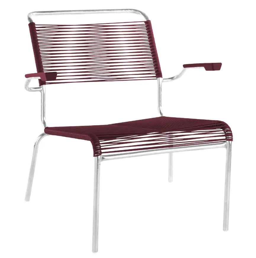 Spaghetti-Lounger Säntis Bordeaux von Schaffner Kunststoff ca. 69x72x78cm