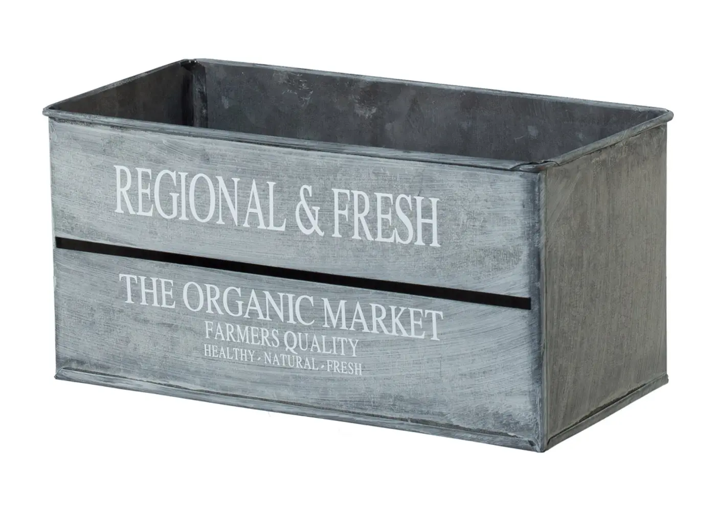Zink-Kiste 20x10x10cm Regional Fresch, grau