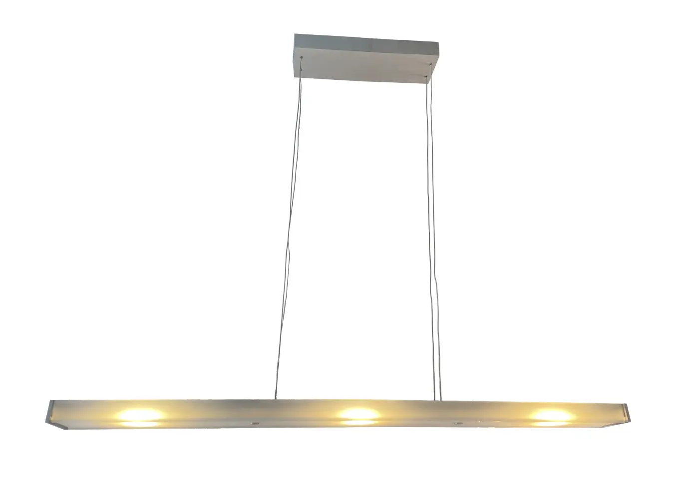 Hängeleuchte 14550387.. Nickel matt Aluminium, Glas ca. 94x9x250cm