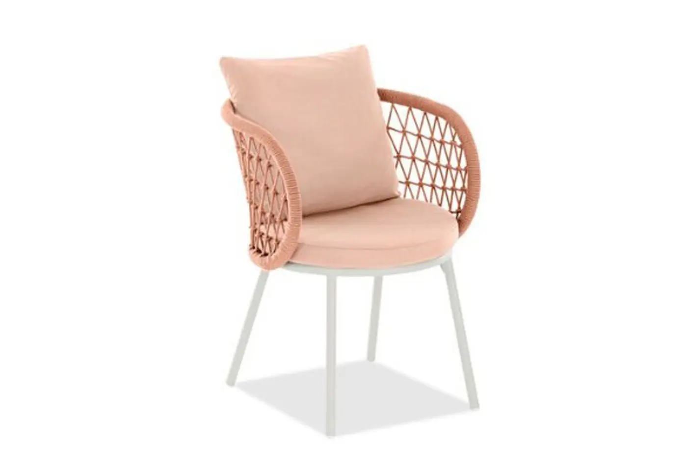 Armlehnstuhl 25005 Blush Sitz- und Rückenpolster Kordelflechtung ca. 60x87x63cm