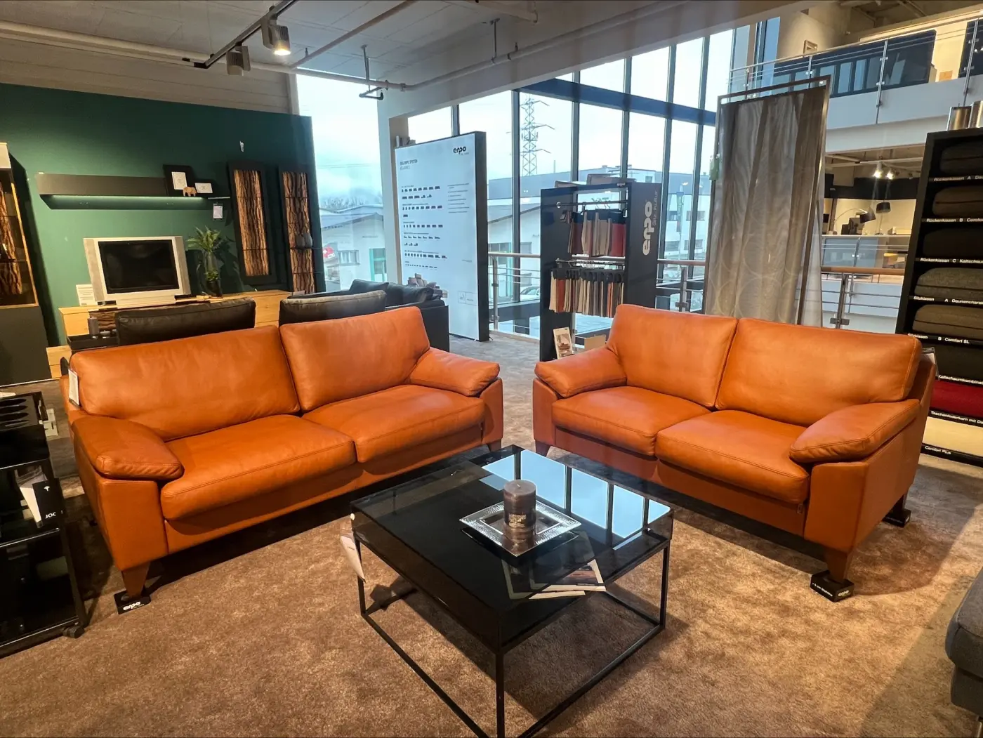 Sofa Classic 650 von Erpo Leder Tabac ca. 188cm