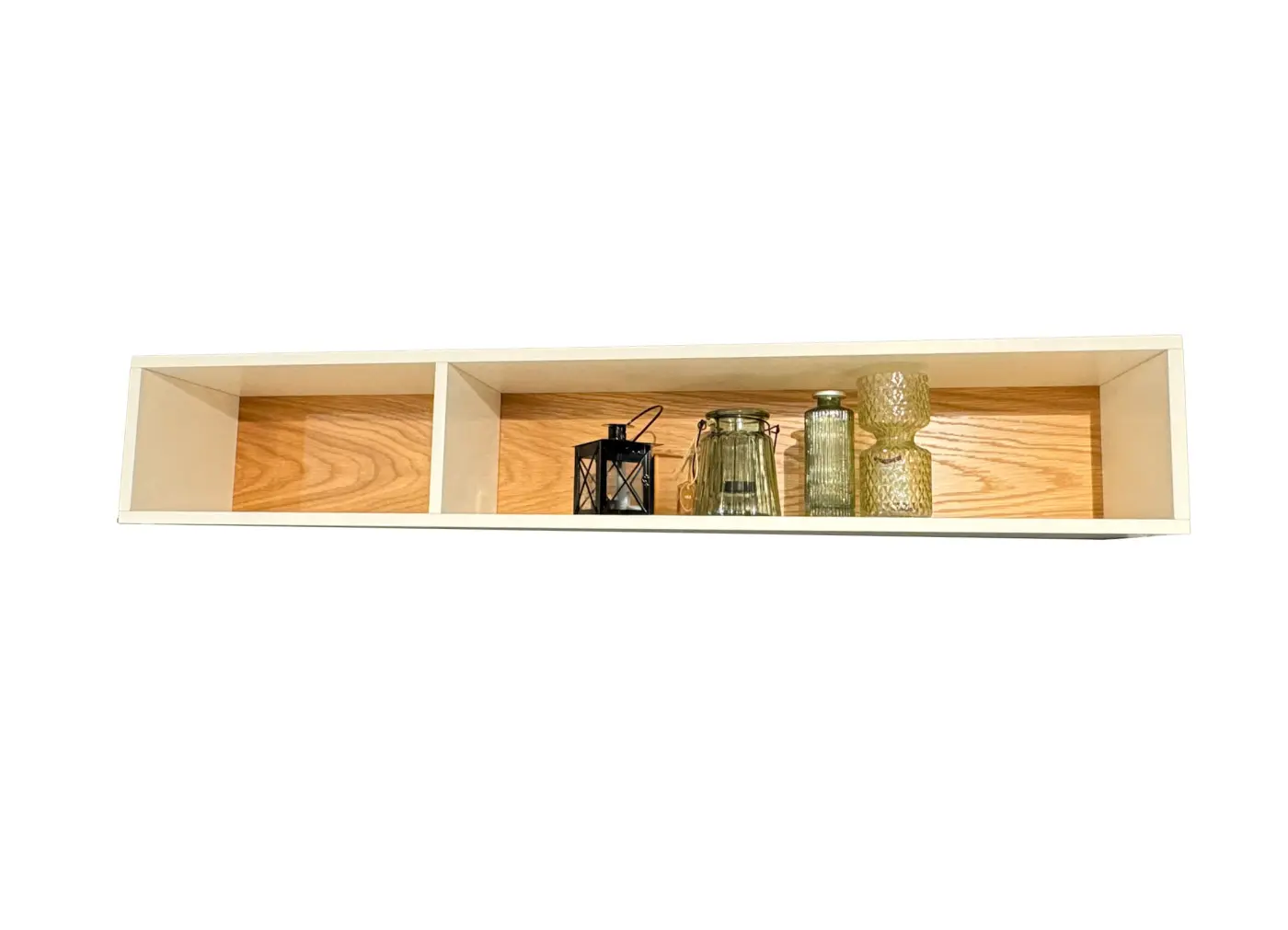 Wandhänge-Regal 14174.. Korpus Reinweiss Decklackiert 8946 Abs. Wildeiche Furnier Natur lackiert ca. 108cm