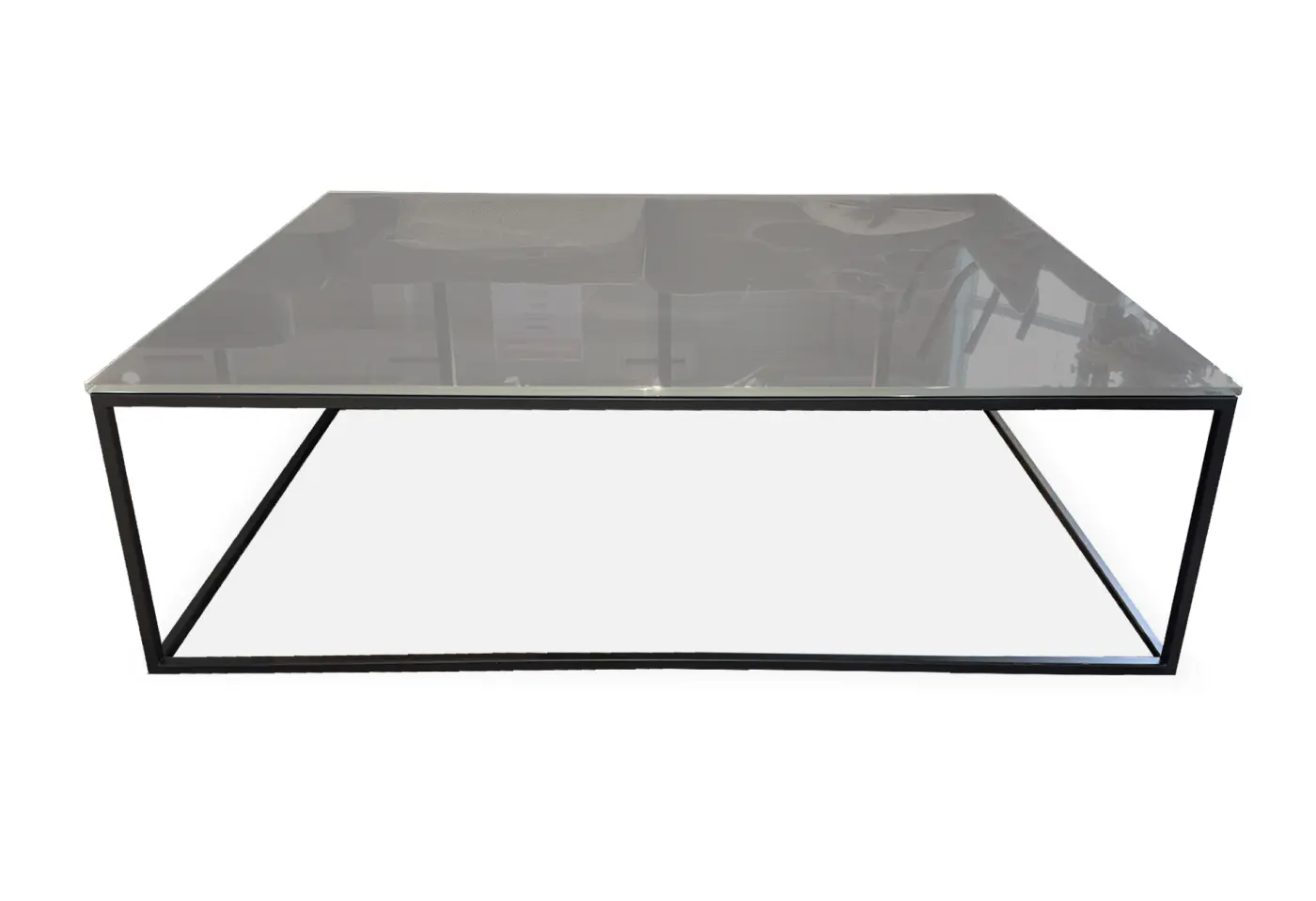 Couchtisch 912 umbragrau von Rolf Benz Glas/Stahl ca. 116x35x76cm