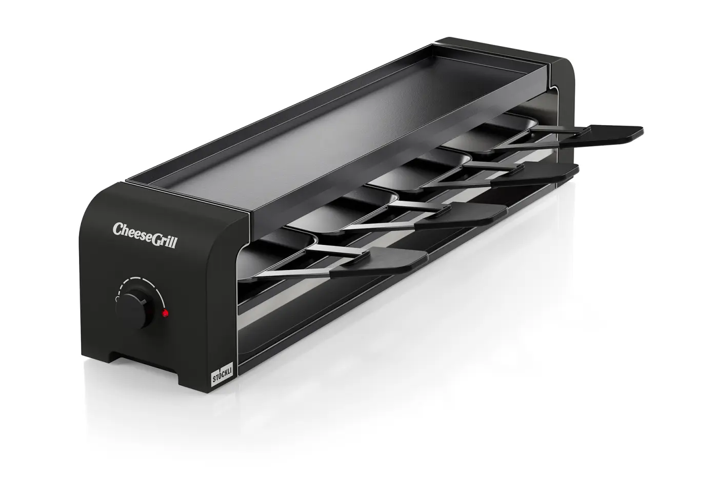 Cheese Grill 4er, schwarz Schwarz Grillplatte : Aluguss antihaft-versiegelt ca. 53x11,6x11,8cm
