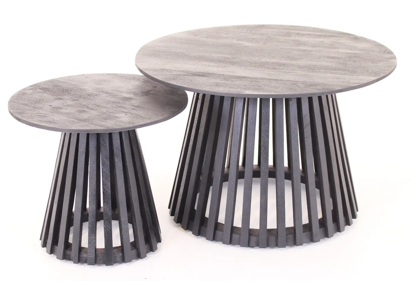 Couchtisch Corban Schwarz gebeizt, lackiert Mango massiv sandgestrahlt