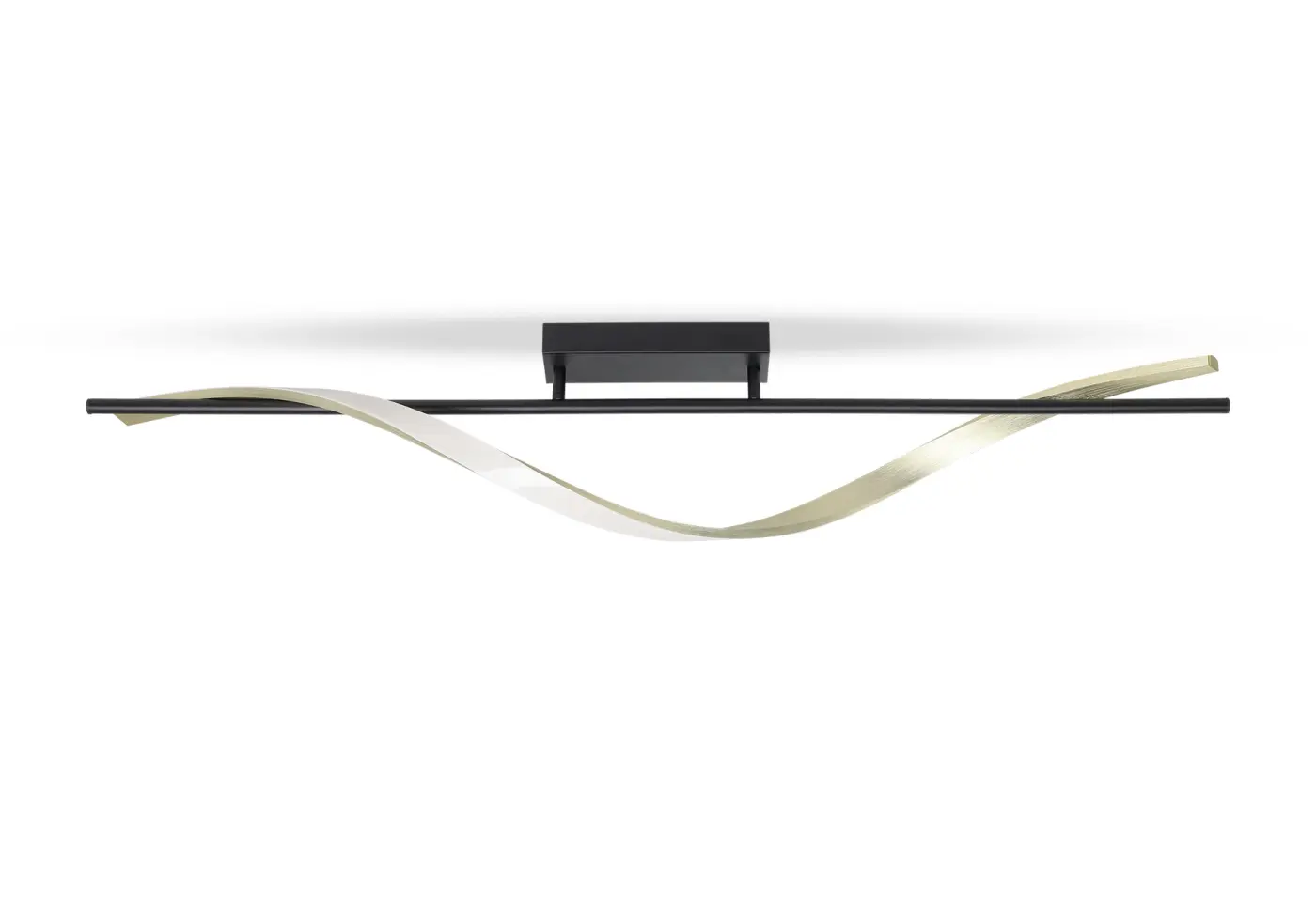 LED-Deckenleuchte 24460.3 schwarz/messing gebürstet Alu/Stahl ca. 150x16x20cm