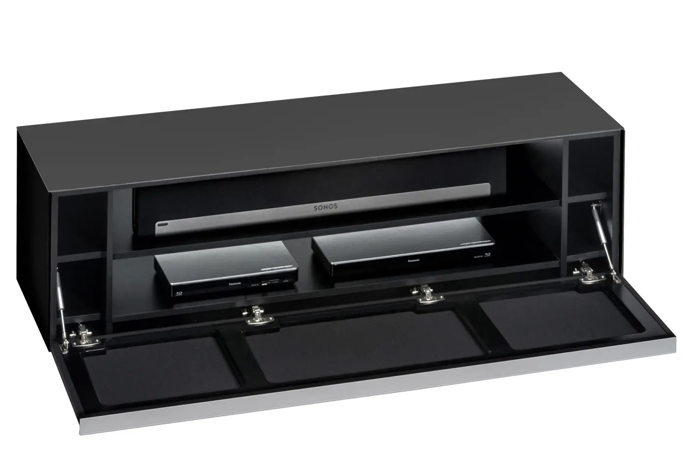 Soundboard 4051.. Schwarz Schwarzglas matt ca. 140x43x42cm