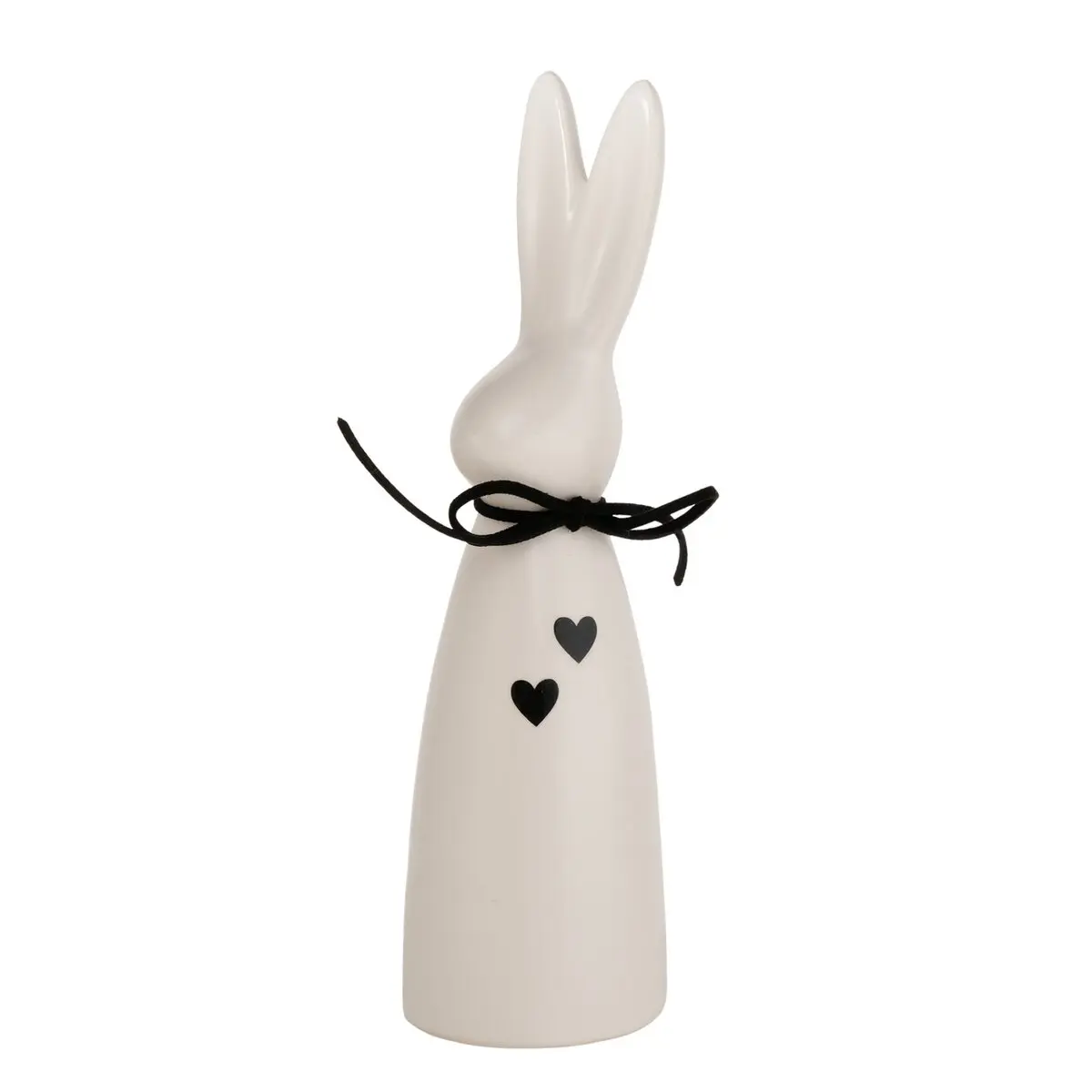 Figur 20cm Hase, Timmi, weiss Weiss, Schwarz Porzellan ca. 20cm