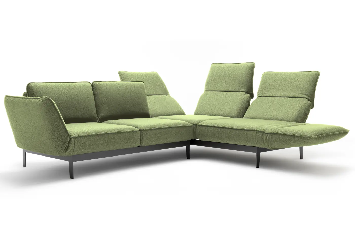 Polstergarnitur 386 Mera schilfgrün von Rolf Benz Stoff 24.554 ca. 267x82x192cm