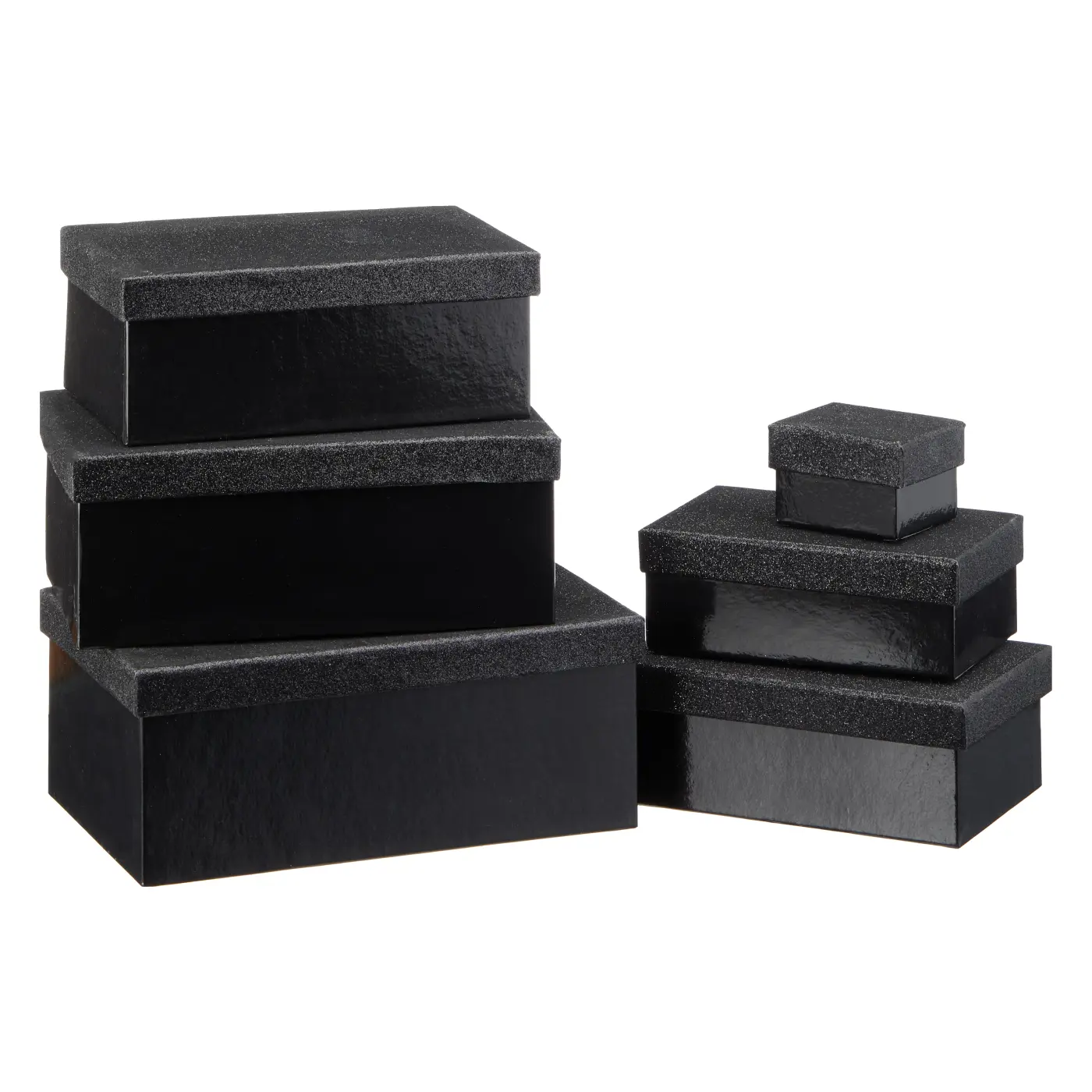 Box Glitzer schwarz, 17,5x11x6,5cm Schwarz ca. 17,5x11x6,5cm