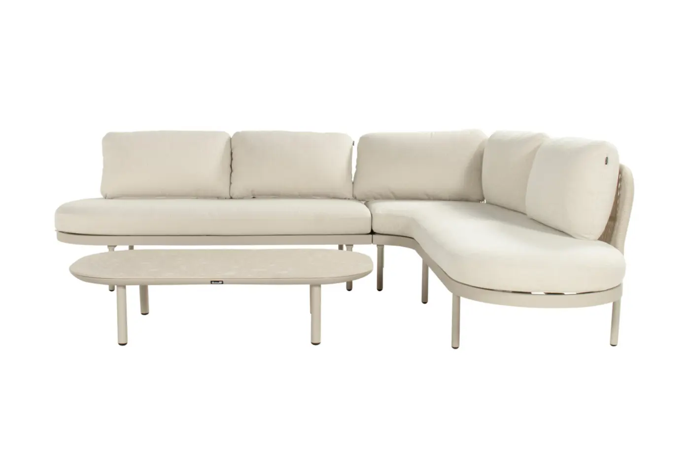 Lounge-Set Bilboa Sand von Hartman Outdoor Kissen beige Rückenlehne Olefin rope ca. 226x226cm