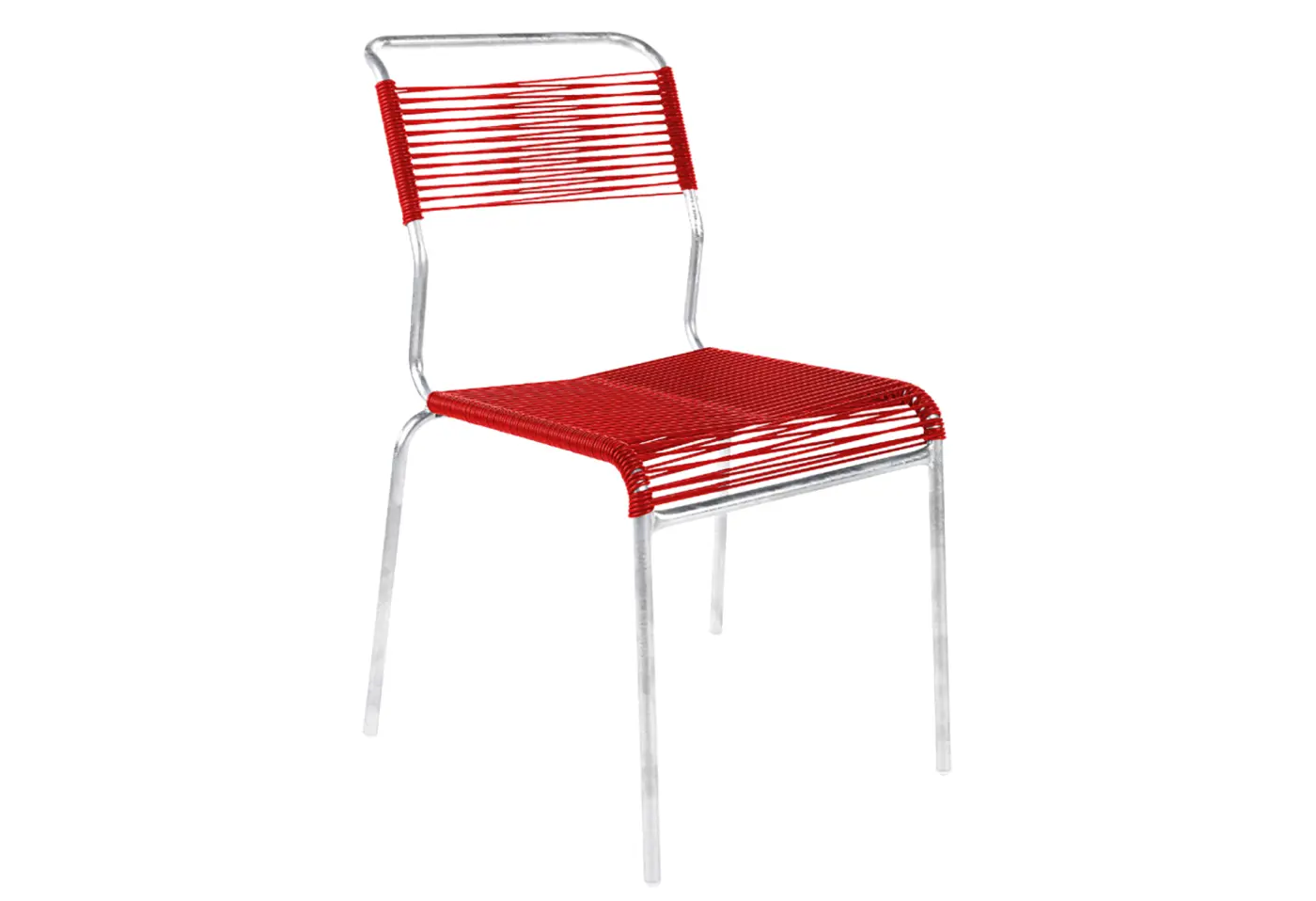 Spaghetti-Stuhl Säntis Rot von Schaffner Kunststoff ca. 44x85x61cm