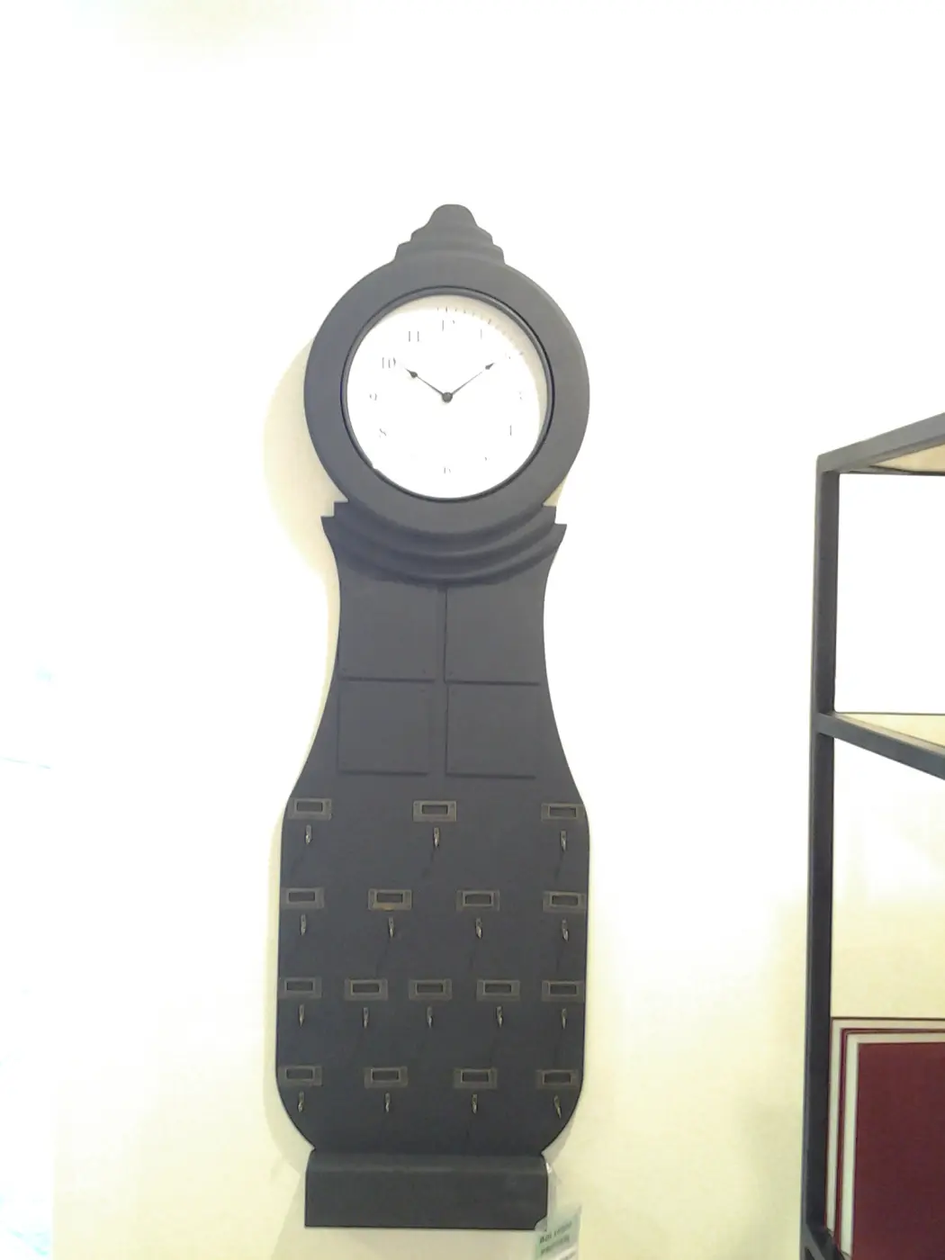 Wandschild mit Uhr Medels Vintage schwarz ca. 45x146x6cm