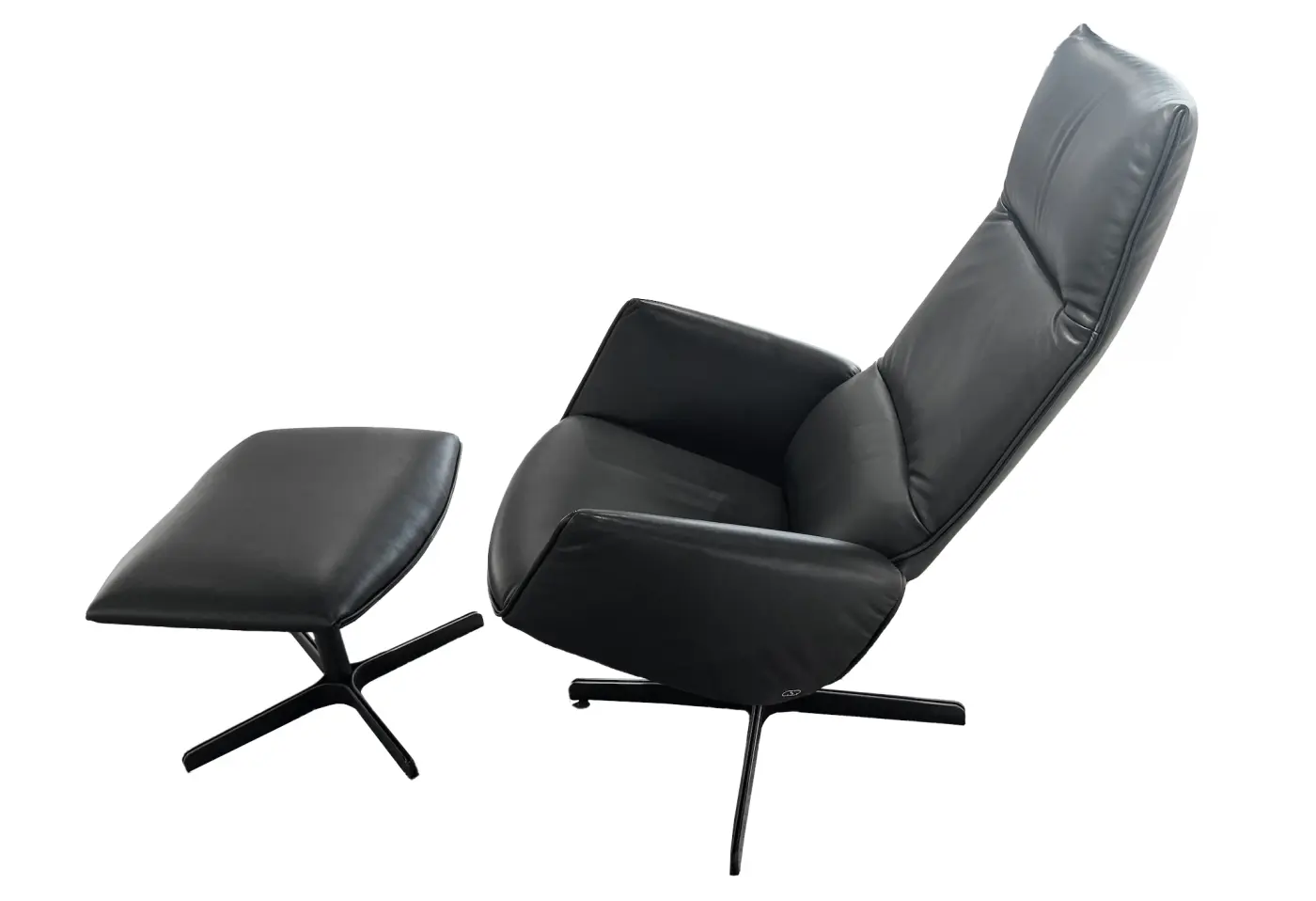 Sessel mit Hocker DS-344 von de Sede Leder 25 Touch 11 black
