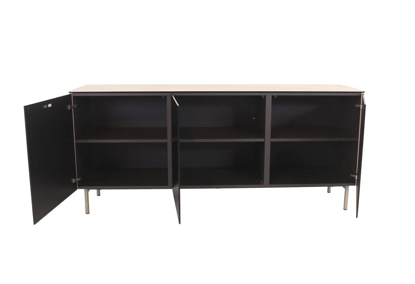 Sideboard 22843.. Front: Glas gespiegelt bronze Platte: Keramik "Marmor Calacatta Paonazzo" glänzend" Korpus: Lack matt "hanf" ca. 181x79x50cm