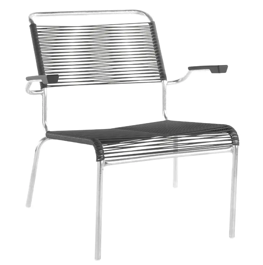 Spaghetti-Lounger Säntis Anthrazit von Schaffner Kunststoff ca. 69x72x78cm