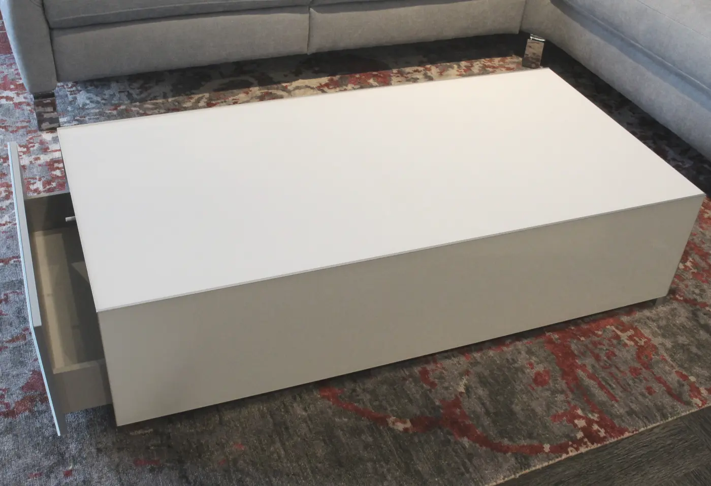 Salontisch 6662.. weiss Glas ca. 120x30x60cm