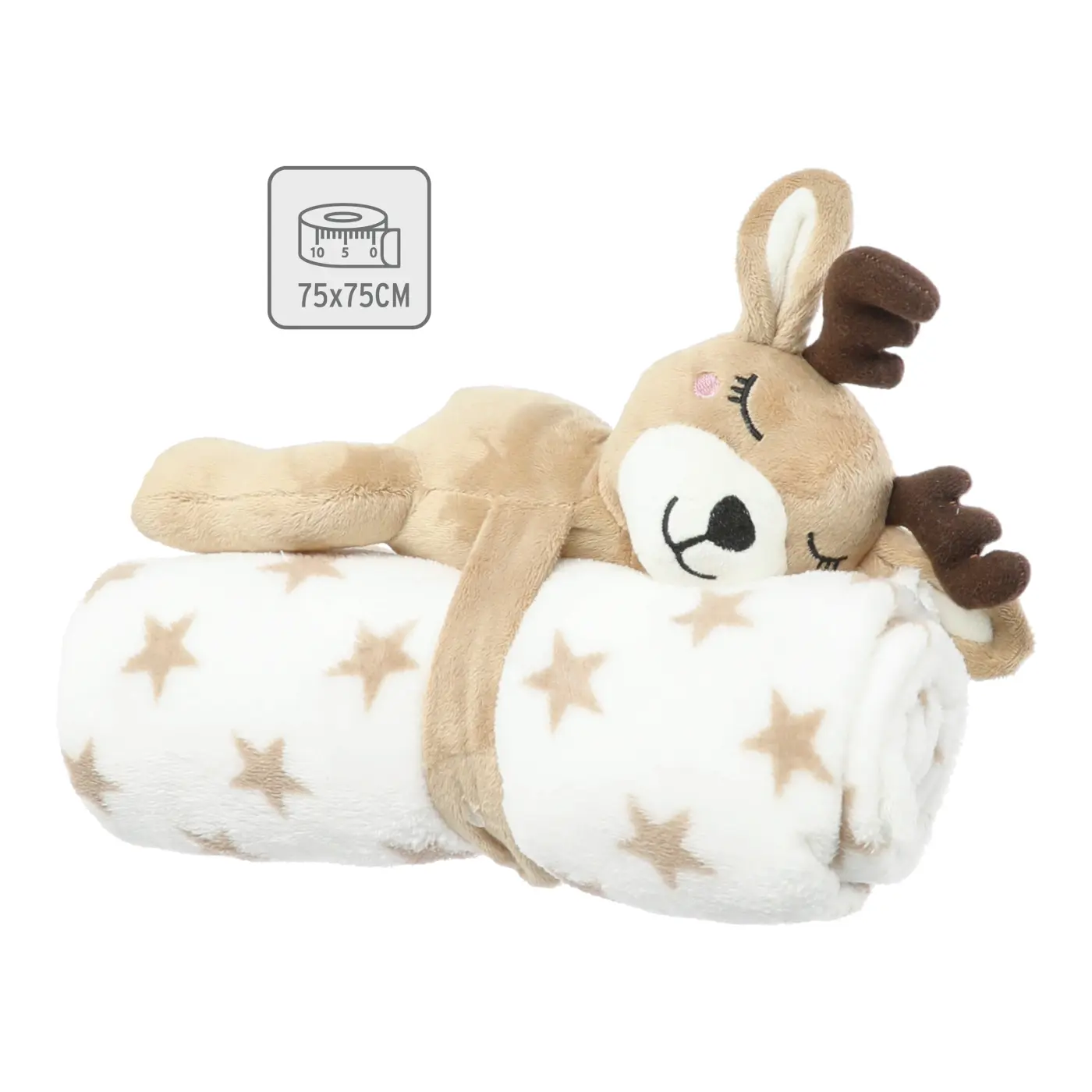 Babydecke 75x75 mit Rentier
