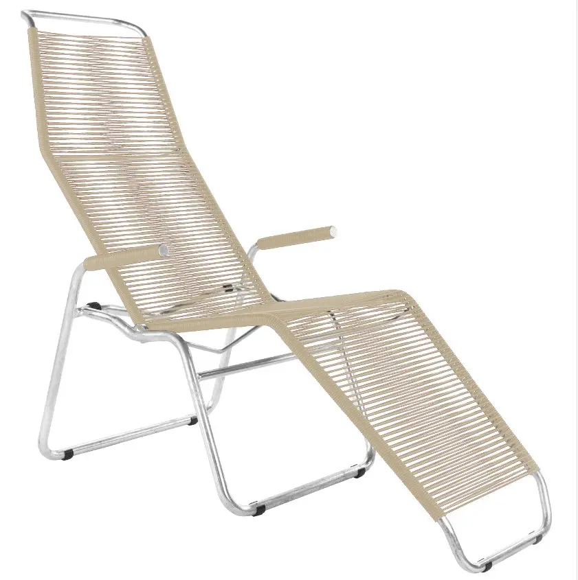 Spaghetti-Liege Brissago Pastellsand von Schaffner Kunststoff ca. 184x64x45cm