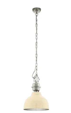 Pendelleuchte 6799.. Beige, Chrom Stahl ca. 110x35,5cm