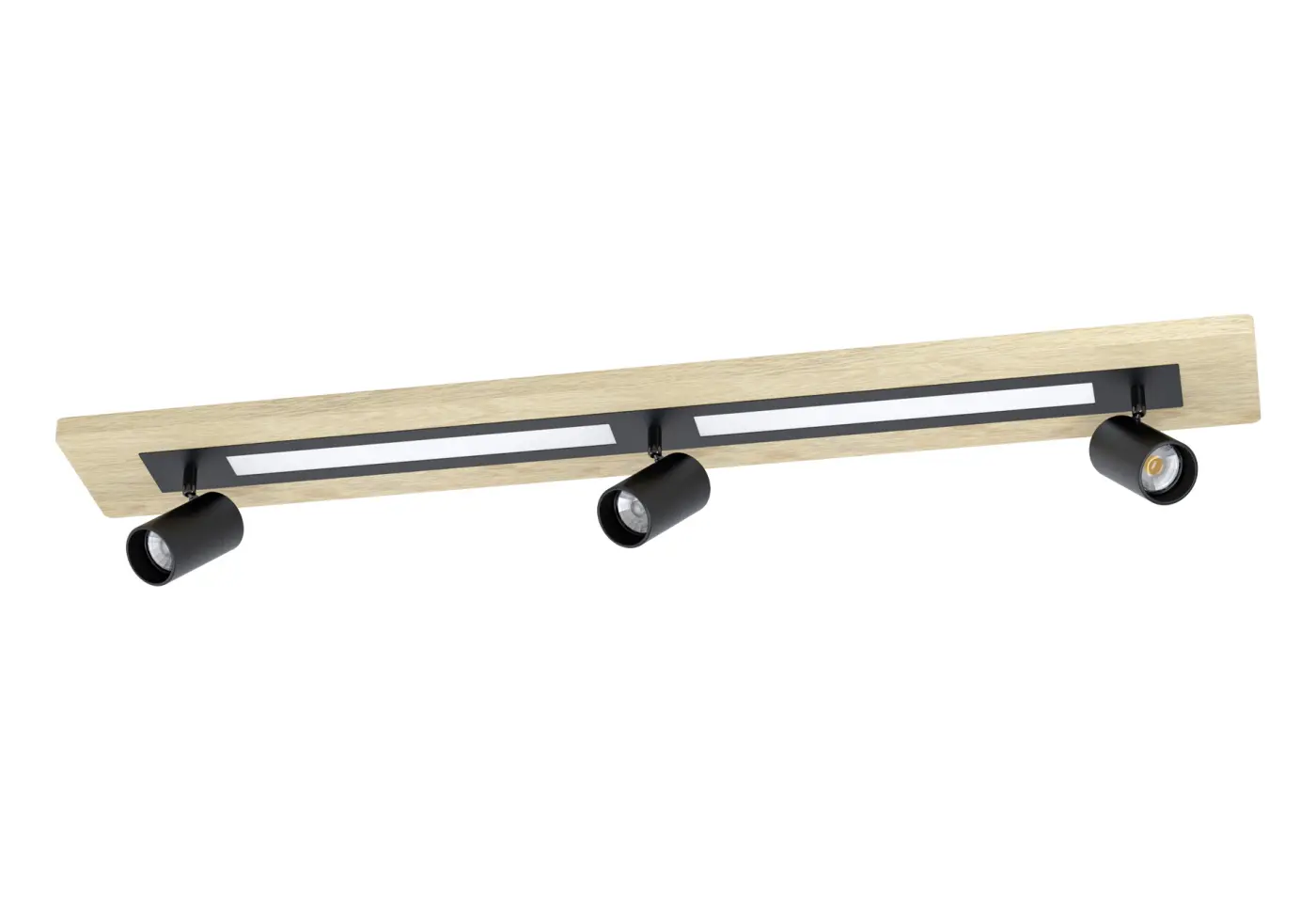 LED-Deckenleuchte 24467.1 Schwarz/Holz/Weiss furnierter Holzrahmen Eiche-Optik