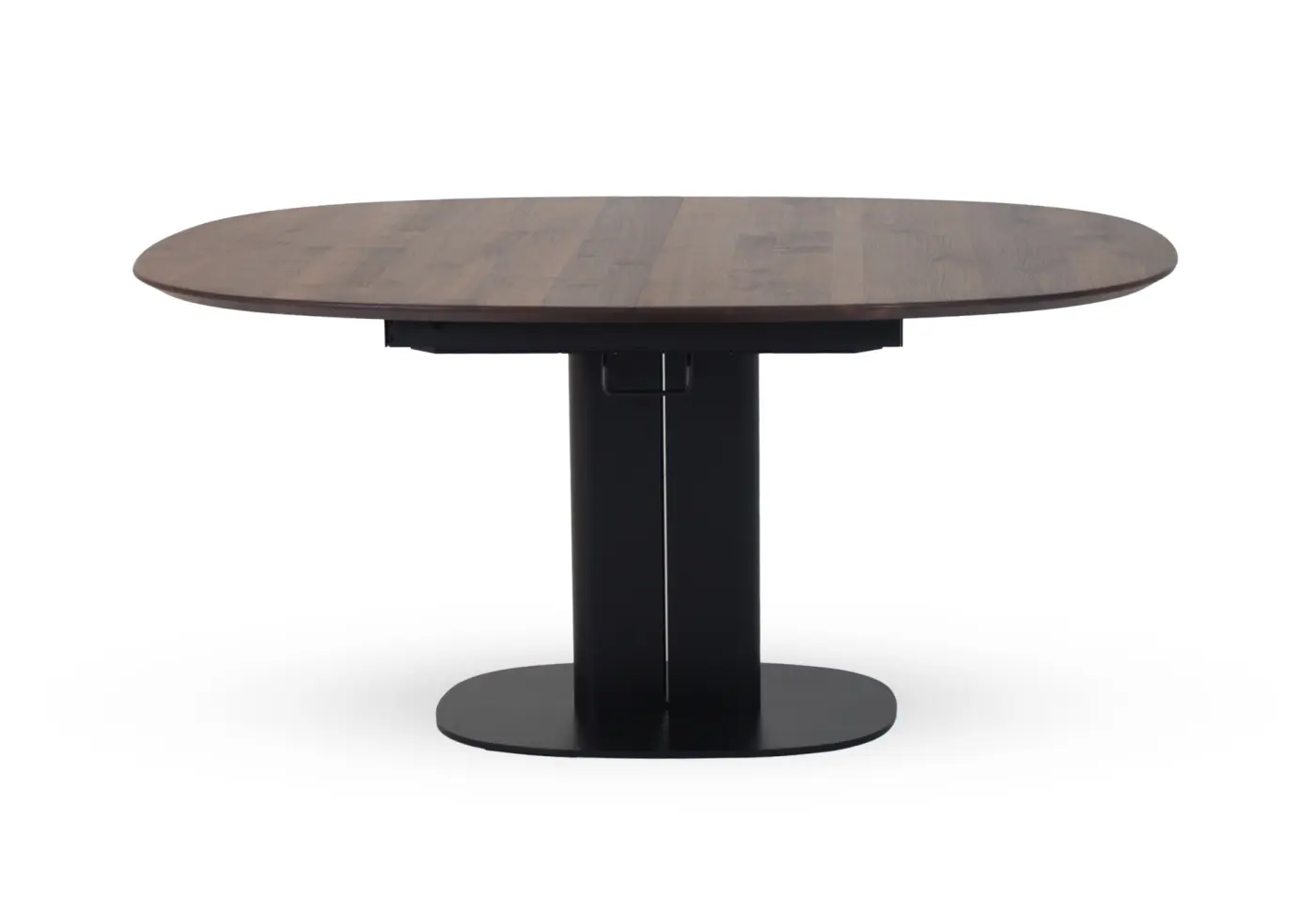 Auszugstisch Amieta von Girsberger Asteiche massiv gedämpft, schwarz geölt, Valchromat dunkelgrau ca. 160x110x76cm