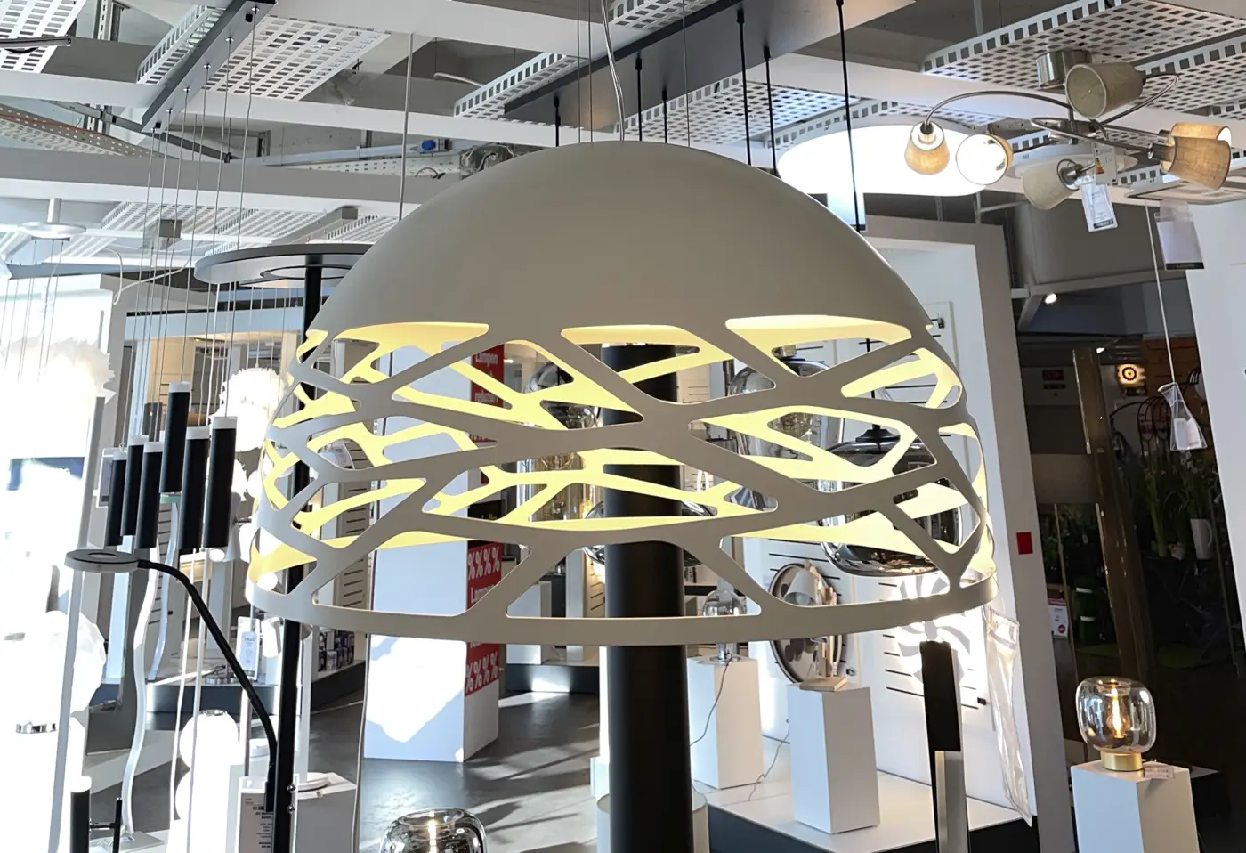 LED-Hängeleuchte 6718.1 Weiss matt Metall ca. 60cm 