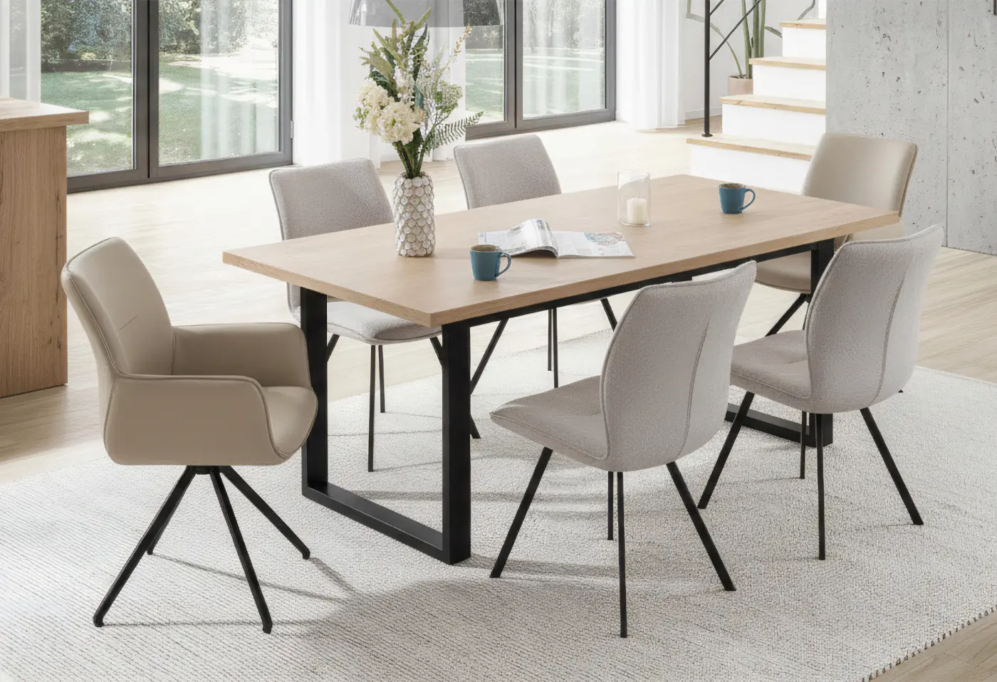 Stuhl Zullwil Cream Stoff Brego ca. 46x87cm