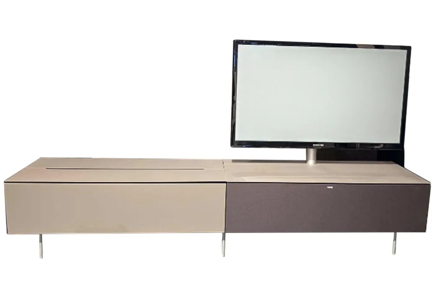 TV-Möbel Ameno von Spectral Glas satiniert Farbe NCS-7005Y50R ca. 253x51x54cm