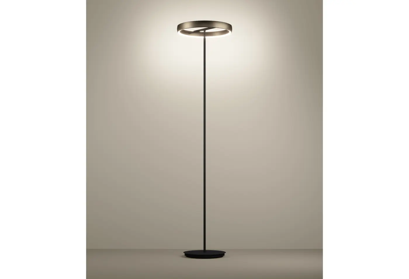 LED-Stehleuchte 24480.1 schwarz, braun Alu, Stahl ca. 42x175cm