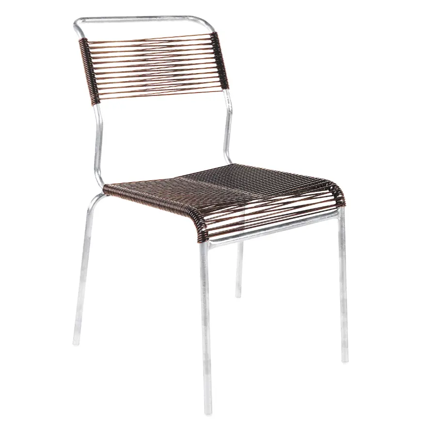 Spaghetti-Stuhl Säntis Braun von Schaffner Kunststoff ca. 44x85x61cm