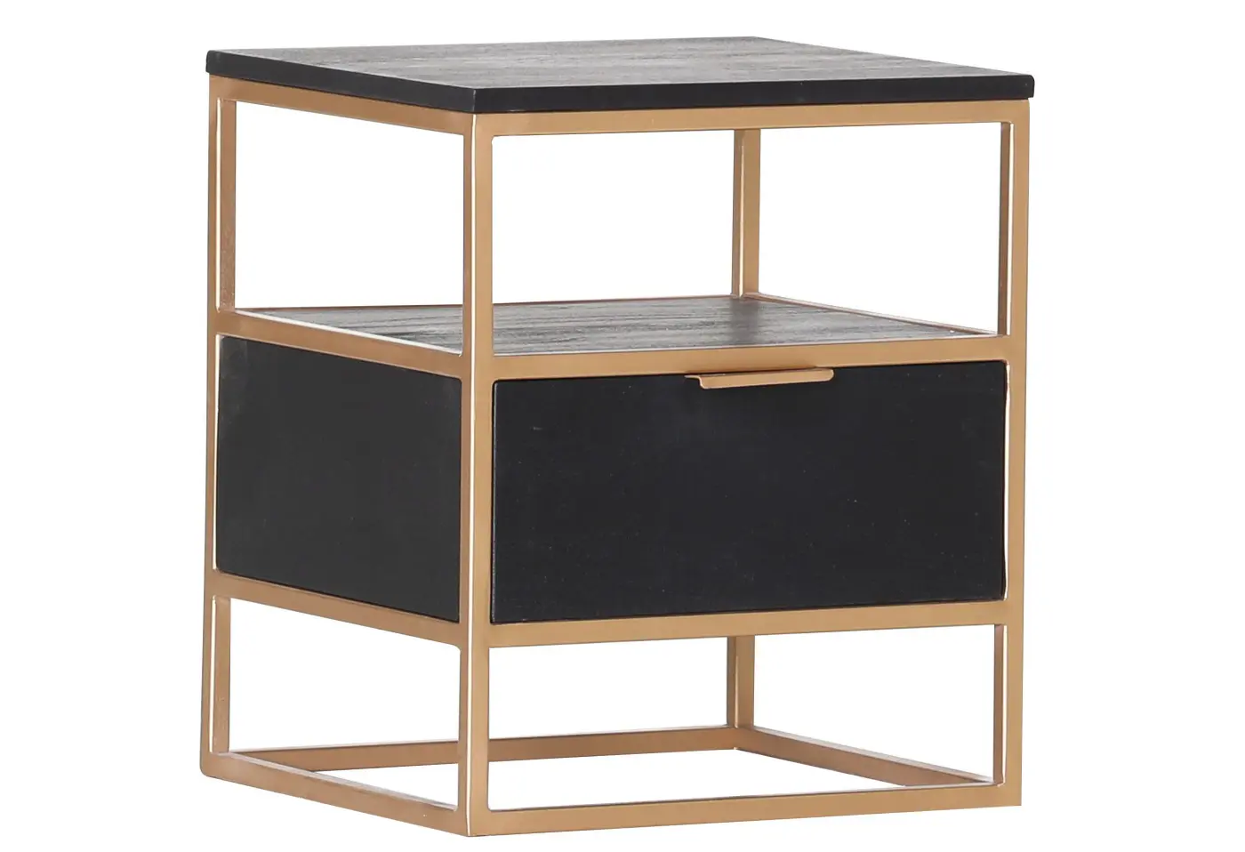 Beistelltisch Palermo schwarz gebeizt u. lackiert Akazie massiv ca. 40x46x35cm