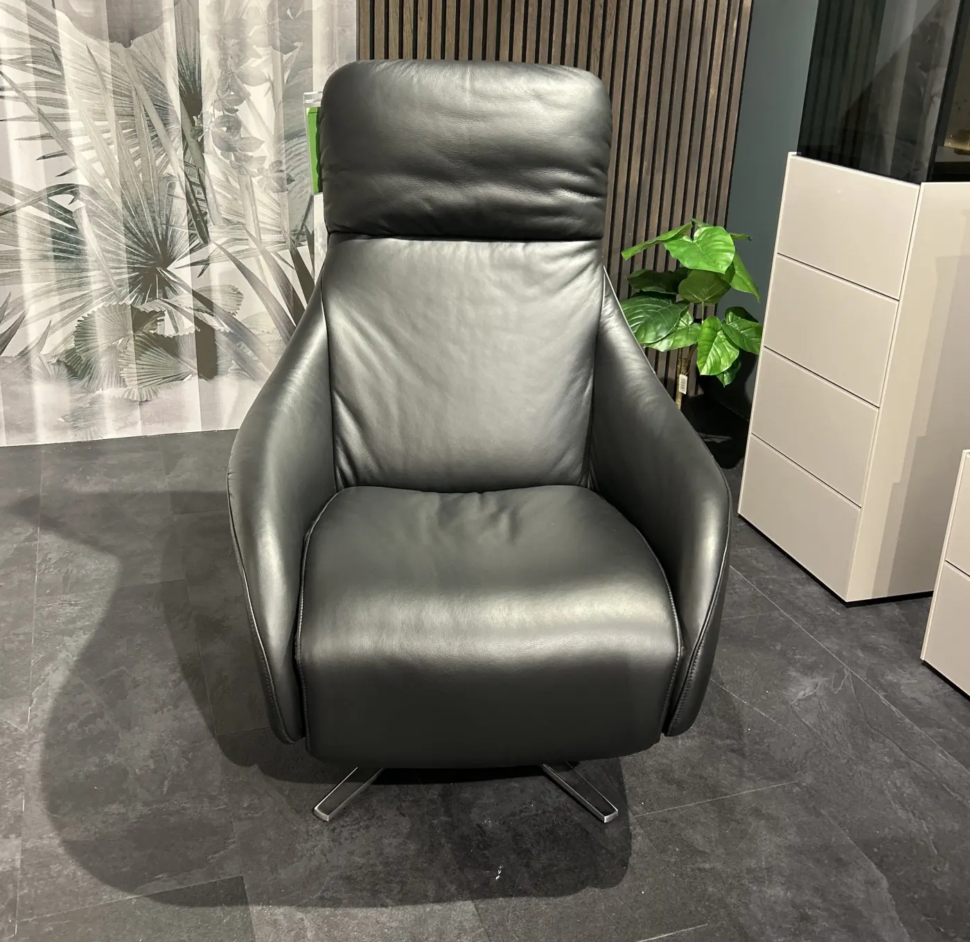 Einzelsessel Davo Leder Angel blackstar ca. 77x107x95cm