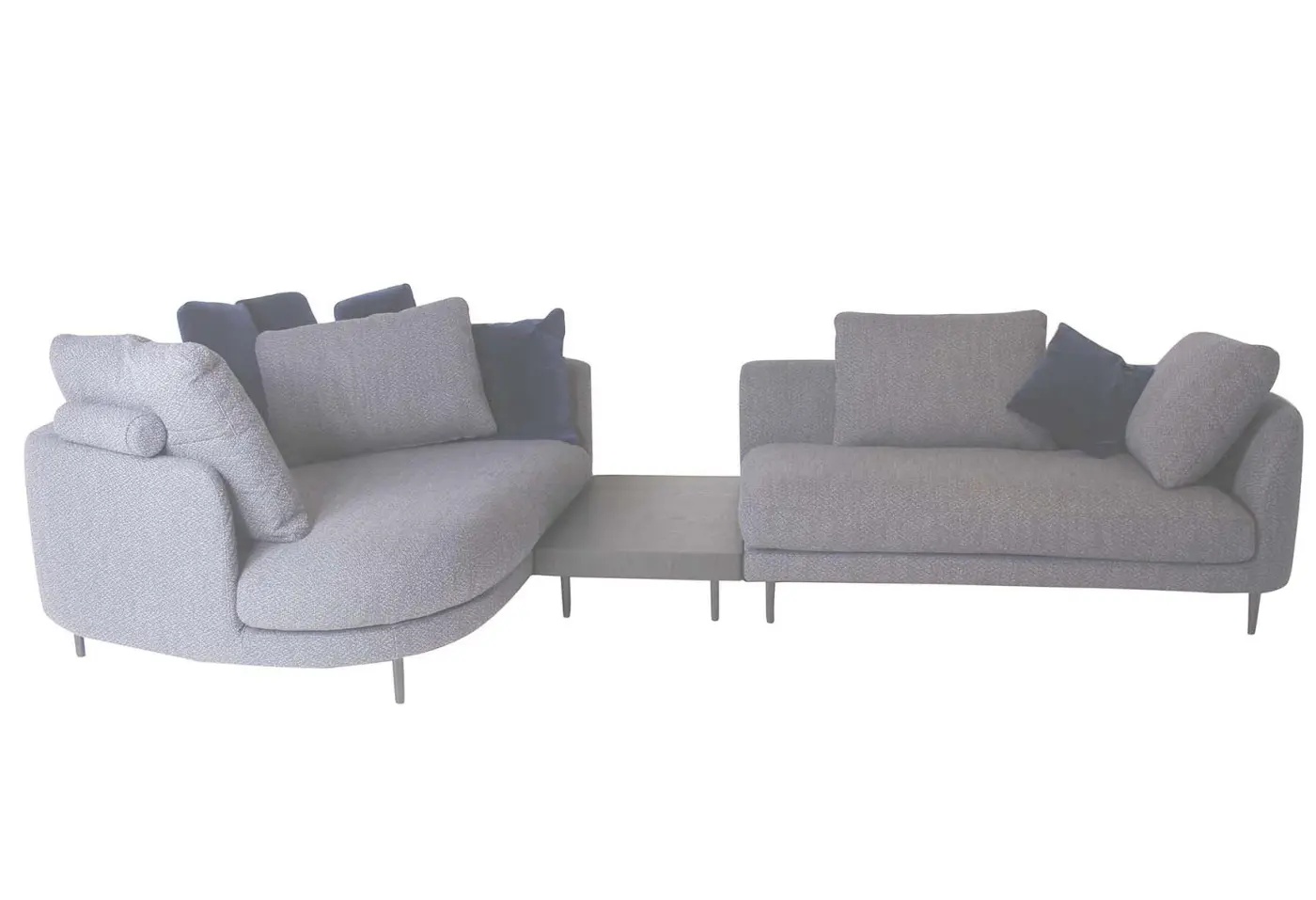 Polstergarnitur 555 Kumo Graublau von Rolf Benz Stoff 17.704 ca. 373x70x176cm