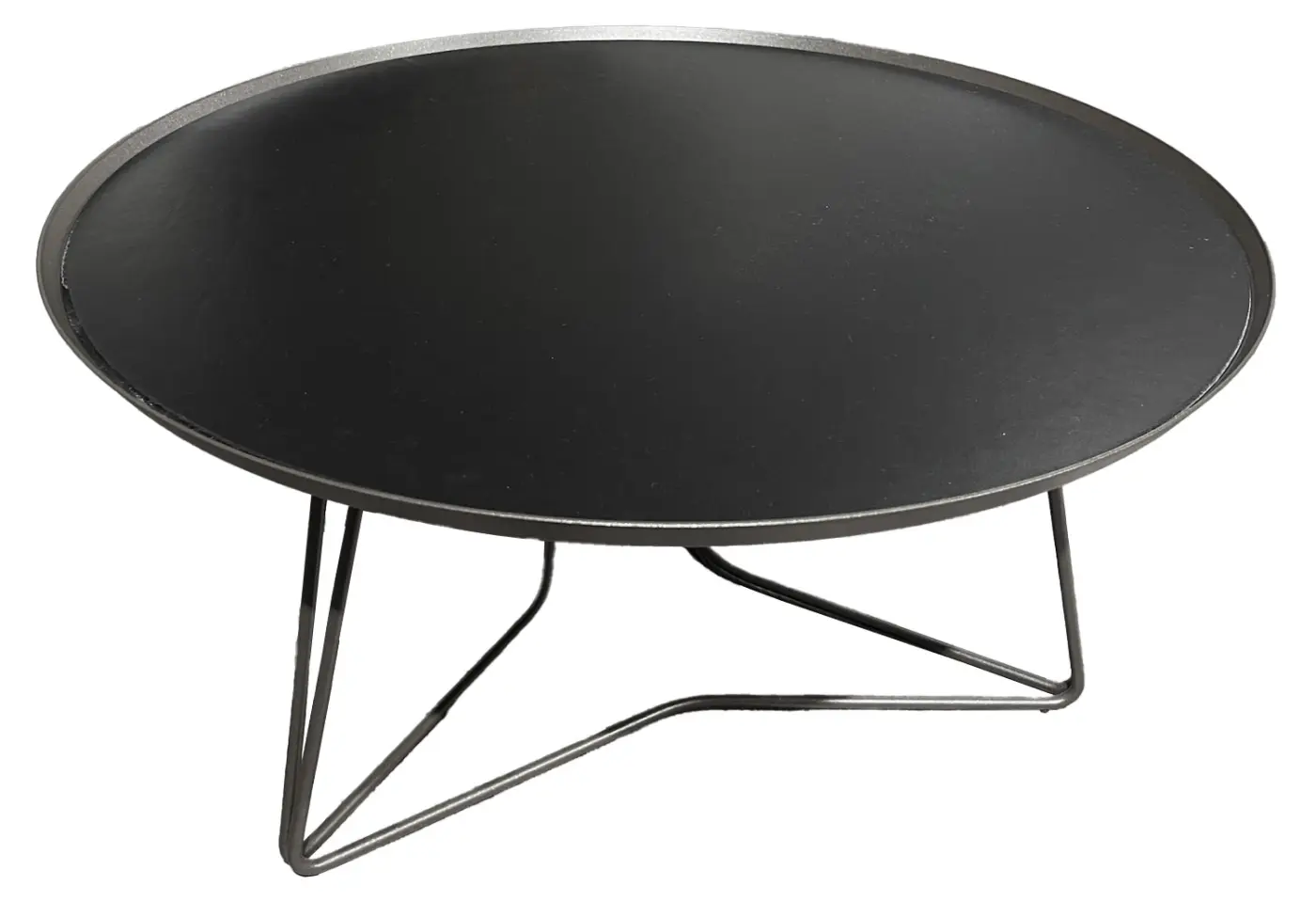 Beistelltisch Stellato von Jori Tischplatte gepolstert in Leder Vegetalia black ca. 70x35cm