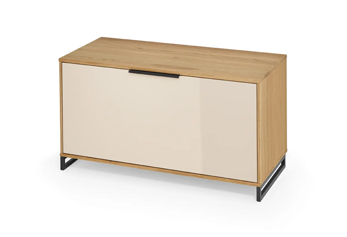 Garderobenbank Leontica Sandbeige Korpus Eiche ca. 86x47x40cm