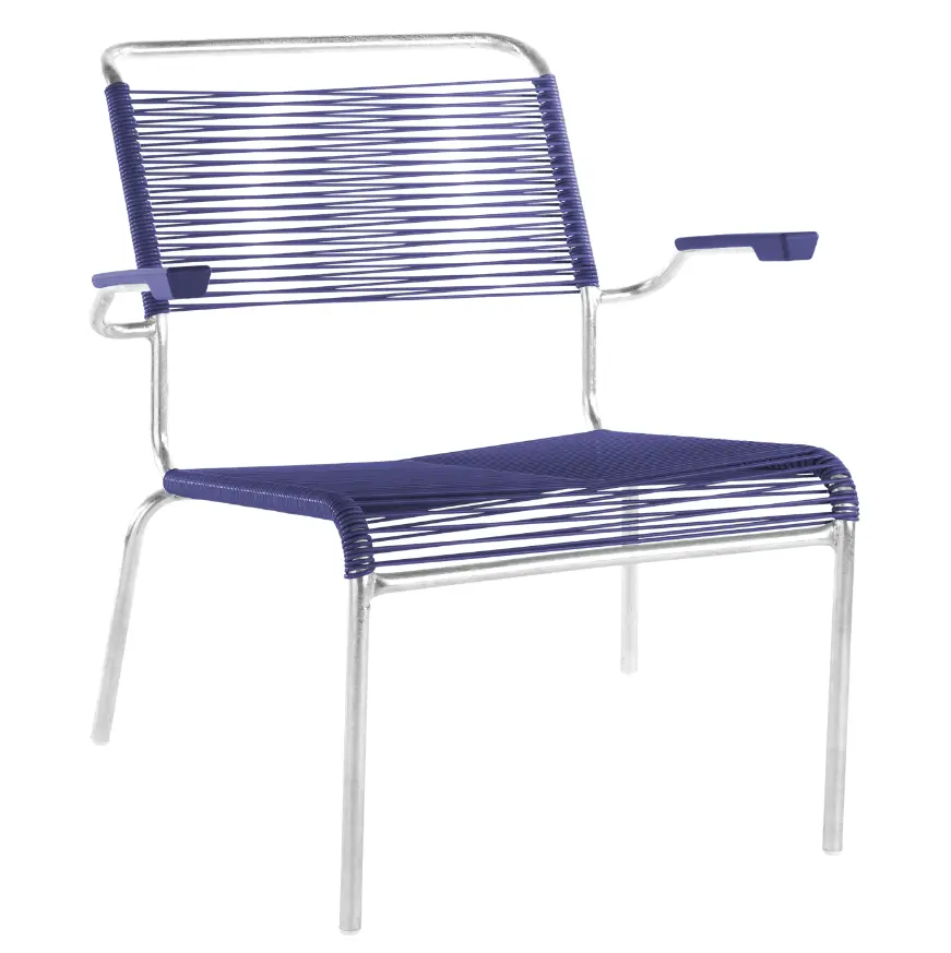 Spaghetti-Lounger Säntis Blau von Schaffner Kunststoff ca. 69x72x78cm