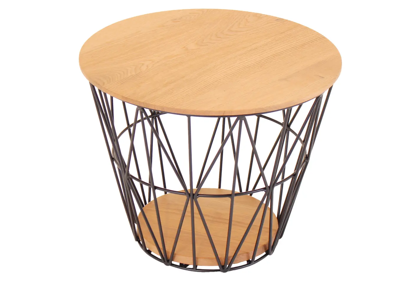 Couchtisch Neftenbach Anthrazit Riffeiche Umato, Metall ca. 51x40x51cm