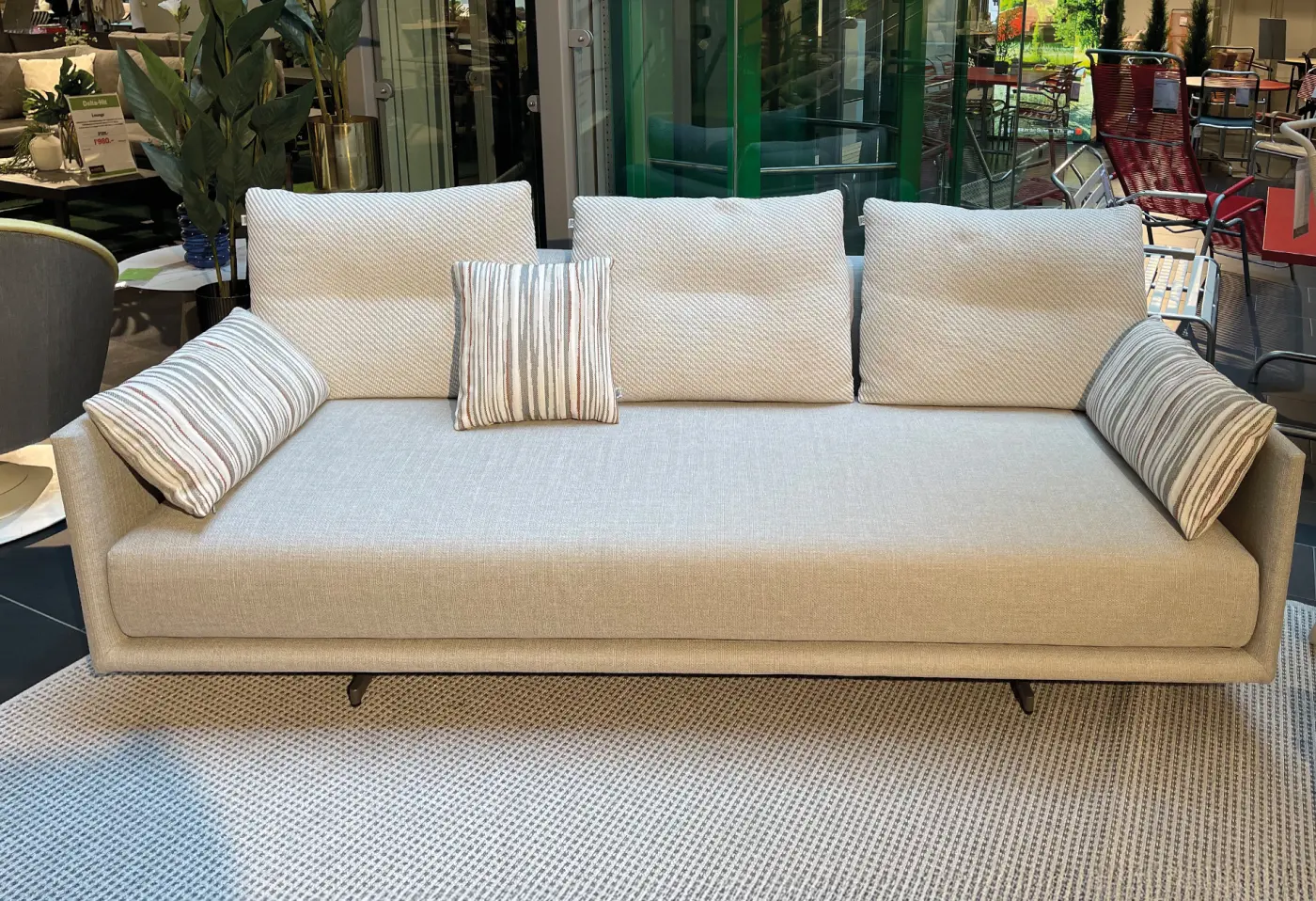 Lounge 220 Taya Platingrau von Rolf Benz Metall, Stoff ca. 244cm