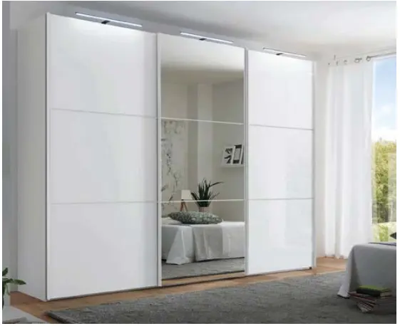 Schwebetürenschrank 2929.6 Dekor weiss ca. 249x222x68cm