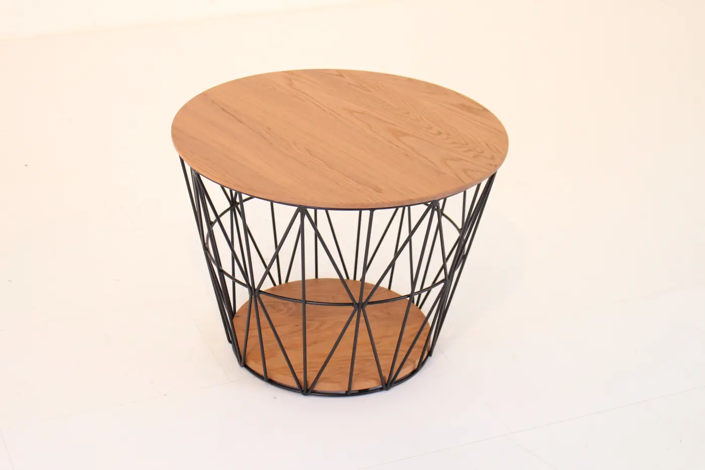Couchtisch Neftenbach Anthrazit Riffeiche Umato, Metall ca. 62x46x62cm