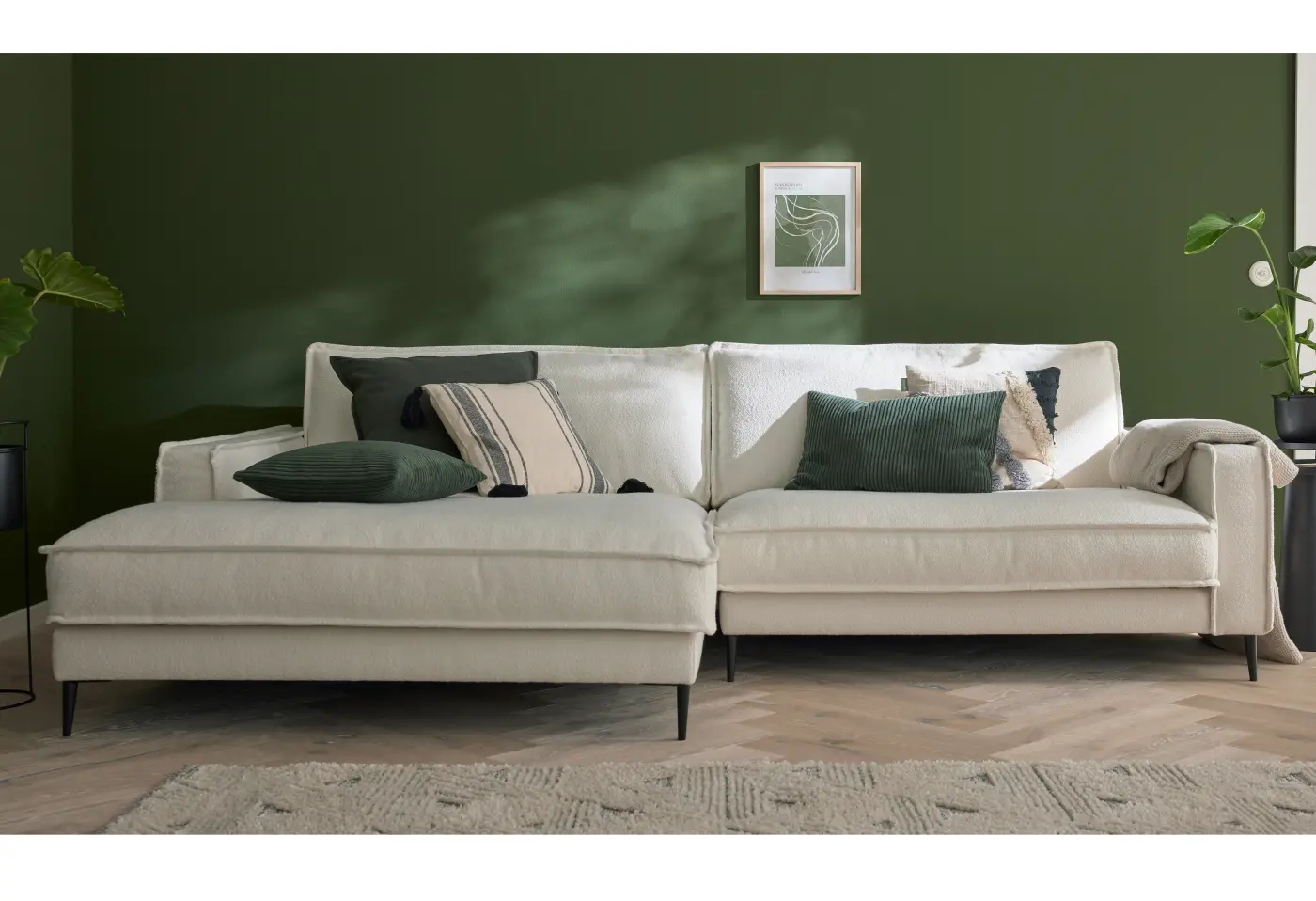 Polstergarnitur Roomio No. 4102 von Roomio Stoff Loop white ca. 272x190cm